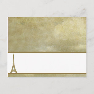 Schrijfbare Place Card Vintage Parijs Briefkaart