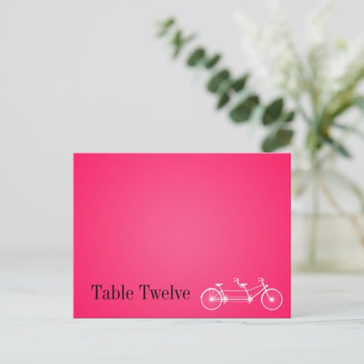 Schrijfbare Place Card Whimsical Hot Pink Double B Briefkaart (Staand voorkant)