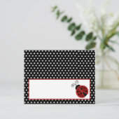 Schrijfbare platte kaart rood ladybug (Staand voorkant)
