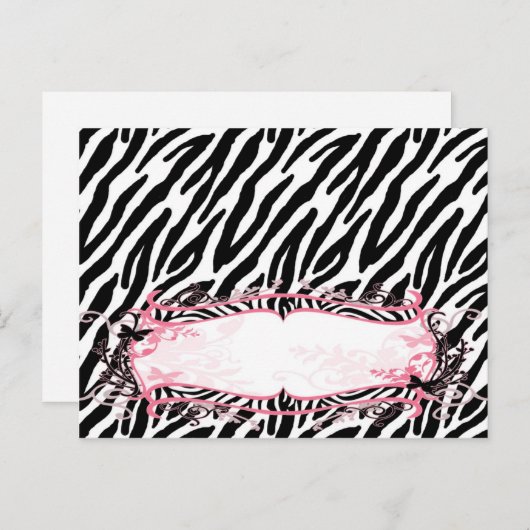 Schrijfbare plattegrond van Girly Butterfly Zebra Briefkaart (Voorkant / Achterkant)