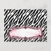 Schrijfbare plattegrond van Girly Butterfly Zebra Briefkaart (Voorkant)