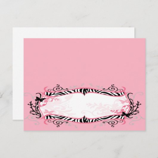 Schrijfbare plattegrond van Girly Butterfly Zebra Briefkaart (Voorkant / Achterkant)