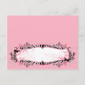 Schrijfbare plattegrond van Girly Butterfly Zebra Briefkaart (Voorkant)