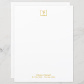 Schrijfblad voor traditionele goudmonogram (Voorkant / Achterkant)