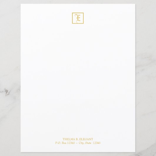 Schrijfblad voor traditionele goudmonogram (Voorkant)