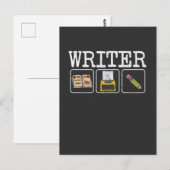 Schrijfboekschrijfmachine Schrijfpotschrijfpotlood Briefkaart (Voorkant / Achterkant)