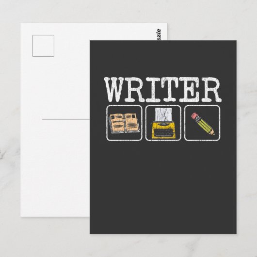 Schrijfboekschrijfmachine Schrijfpotschrijfpotlood Briefkaart (Voorkant / Achterkant)