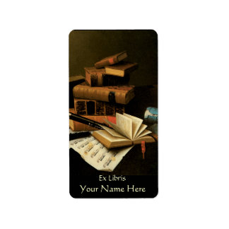 Schrijfbord voor muziek en boeken etiket