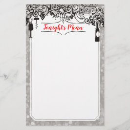 Schrijfbriefpapier, menu voor het testen van leven