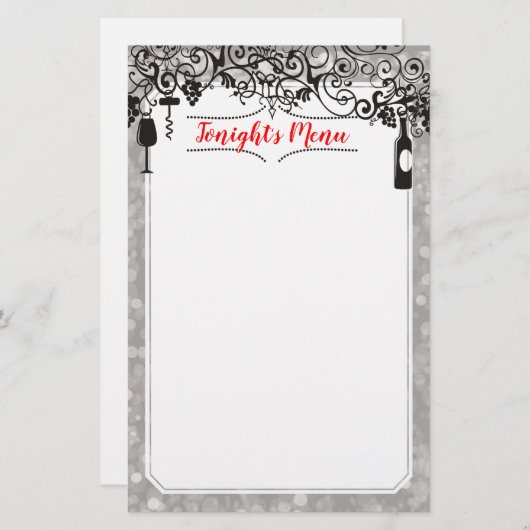 Schrijfbriefpapier, menu voor het testen van leven (Voorkant / Achterkant)