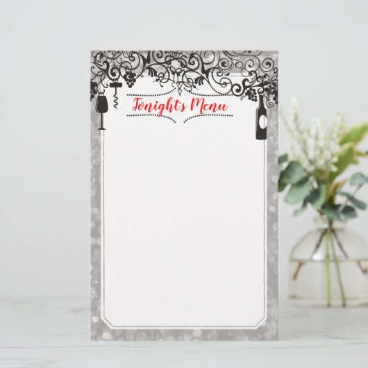 Schrijfbriefpapier, menu voor het testen van leven (Staand voorkant)