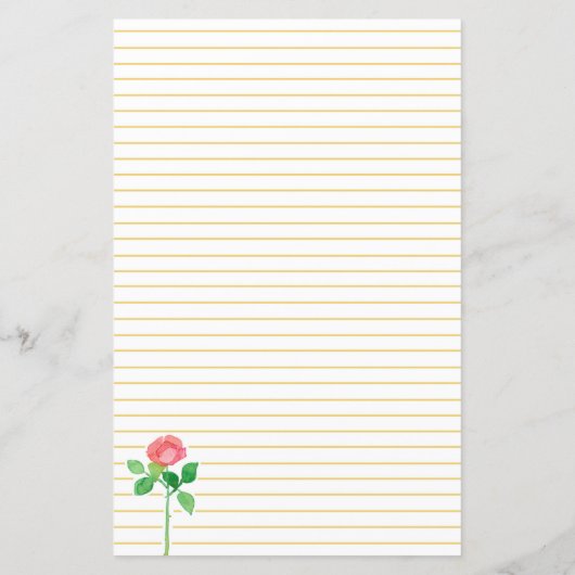 Schrijfbriefschrijfpapier voor roze rozen (Achterkant)