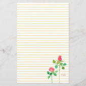 Schrijfbriefschrijfpapier voor roze rozen (Voorkant)