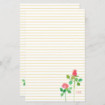Schrijfbriefschrijfpapier voor roze rozen