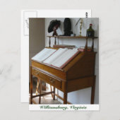 Schrijfbureau van koloniaal Williamsburg Briefkaart (Voorkant / Achterkant)