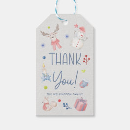 Schrijffeestdag kerstfeestdag Waterverf! Dank u we Cadeaulabel