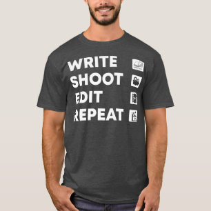 Schrijffoto Bewerken Herhalingsvideo-opslagen T-shirt