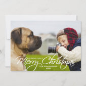 Schrijffoto met kersthandschrift feestdagenkaart (Voorkant)