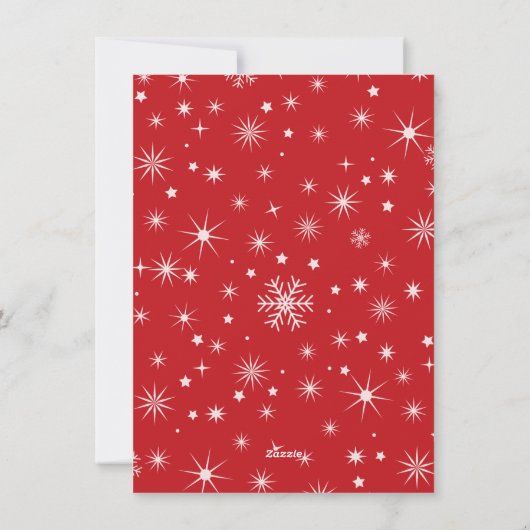 Schrijffoto met rode kersthanddruk feestdagenkaart (Achterkant)