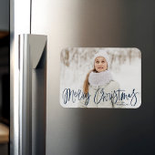 Schrijffoto van Merry Kerstmis Whimsical Navy Magneet
