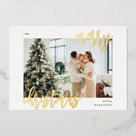 Schrijffoto voor Merry Kerstpenseel Folie Feestdagenkaart