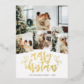 Schrijffoto voor Merry Kerstpenseel Folie Feestdagenkaart (Voorkant)