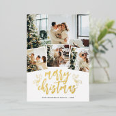 Schrijffoto voor Merry Kerstpenseel Folie Feestdagenkaart (Staand Voorkant)