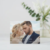 Schrijffotobruiloft bedankt teracotta briefkaart (Staand voorkant)