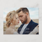 Schrijffotobruiloft bedankt teracotta briefkaart (Voorkant)