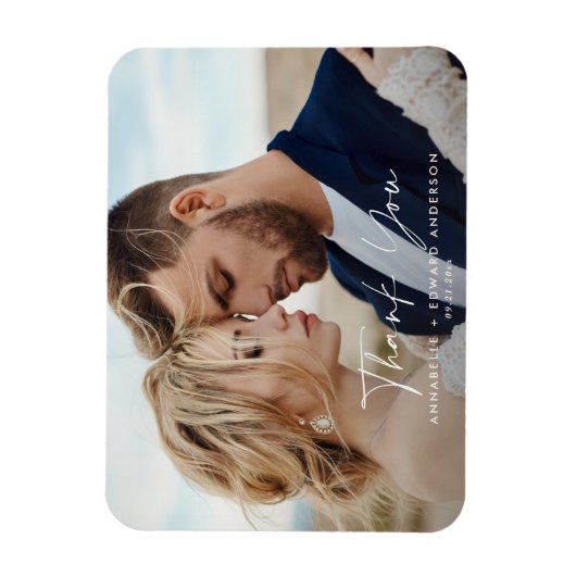 Schrijffotobruiloft bedankt voor de teracotta mode magneet (Verticaal)