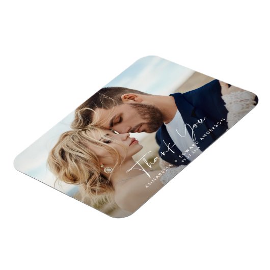 Schrijffotobruiloft bedankt voor de teracotta mode magneet (Linkerzijde)