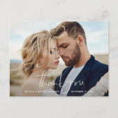 Schrijffotobruiloft bedankt voor moderne, minimale aankondigingskaart (Voorkant)
