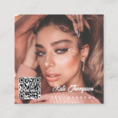 Schrijffotografie QR Code Sociale media Vierkante Visitekaartje (Voorkant)