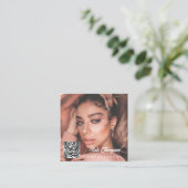 Schrijffotografie QR Code Sociale media Vierkante Visitekaartje (Staand voorkant)