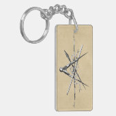 Schrijfgereedschap voor klassieke architectuur sleutelhanger (Voorkant Links)