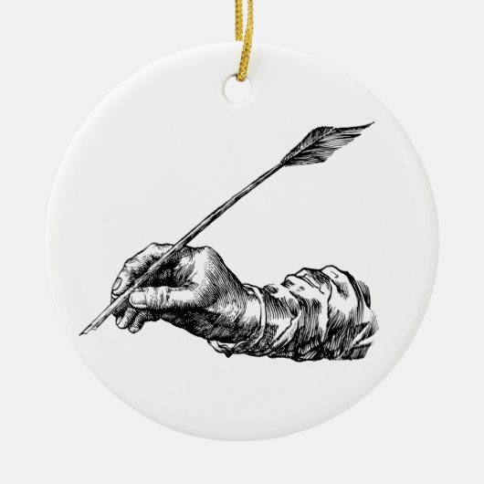 Schrijfhand Keramisch Ornament (Voorkant)