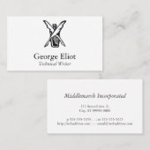 Schrijfkaartinkt en quill visitekaartje (Voorkant / Achterkant)