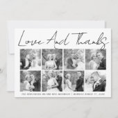 Schrijfkalligrafie bruiloft Dank je fotocollage Bedankkaart (Voorkant)