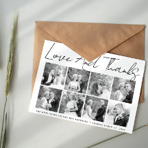 Schrijfkalligrafie bruiloft Dank je fotocollage