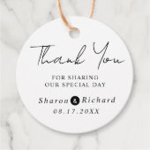 Schrijfkalligrafie Dank je bruiloft Bedankjes Labels (Voorkant)