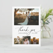Schrijfkalligrafie Foto bruiloft Bedankt (Staand voorkant)