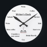 Schrijfklok Ronde Klok<br><div class="desc">Schrijven is een eenzame zaak. Als je in de zone zit,  is het makkelijk om het spoor van het uur te verliezen. Met deze WFWA Writer's Clock weet je altijd hoe laat het is.</div>