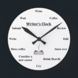 Schrijfklok Ronde Klok<br><div class="desc">Schrijven is een eenzame zaak. Als je in de zone zit,  is het makkelijk om het spoor van het uur te verliezen. Met deze WFWA Writer's Clock weet je altijd hoe laat het is.</div>