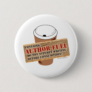 Schrijfkoffie voor authoriteiten ronde button 5,7 cm
