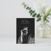 Schrijflettertype Fotograaf zwart-witfotografie Visitekaartje (Staand voorkant)
