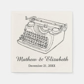 schrijfmachine aangepaste bruiloft servet (Voorkant)