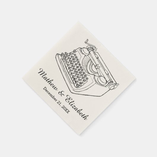 schrijfmachine aangepaste bruiloft servet (Hoek)