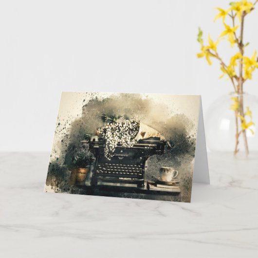  schrijfmachine Alle gelegenheden leeg Kaart (Gele Bloem)