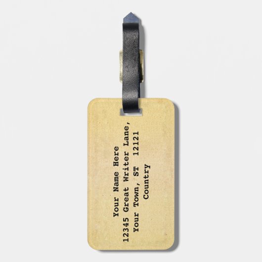 Schrijfmachine Antiek Bagagelabel (Achterkant verticaal)