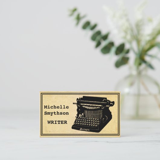 Schrijfmachine Antiek Visitekaartje (Staand voorkant)